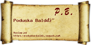 Poduska Baldó névjegykártya